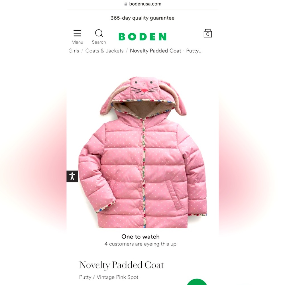 Mini Biden Novelty Padded Coat NWOT